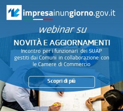 Incontri per operatori e funzionari SUAP - 22 e 23 settembre 2021