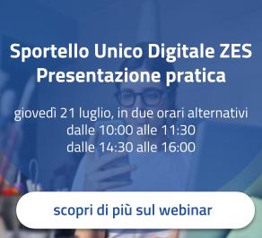 Zone Economiche Speciali (ZES) -  Webinar per le imprese e professionisti del 21 luglio 2022