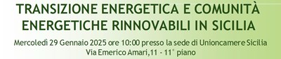 EVENTO-Transizione Energetica e Comunità Energetiche Rinnovabili in Sicilia - 29 gennaio 2025